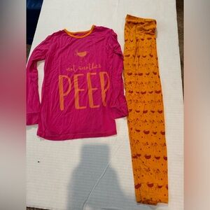 Kickee pants apricot chickens pajamas sz 8